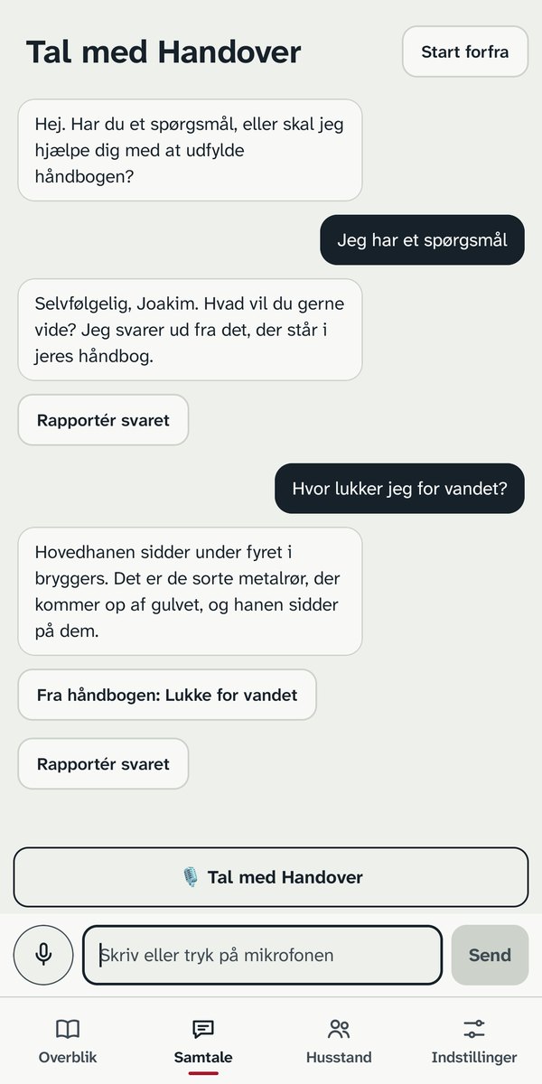 Samtale i Handover: svar fra håndbogen